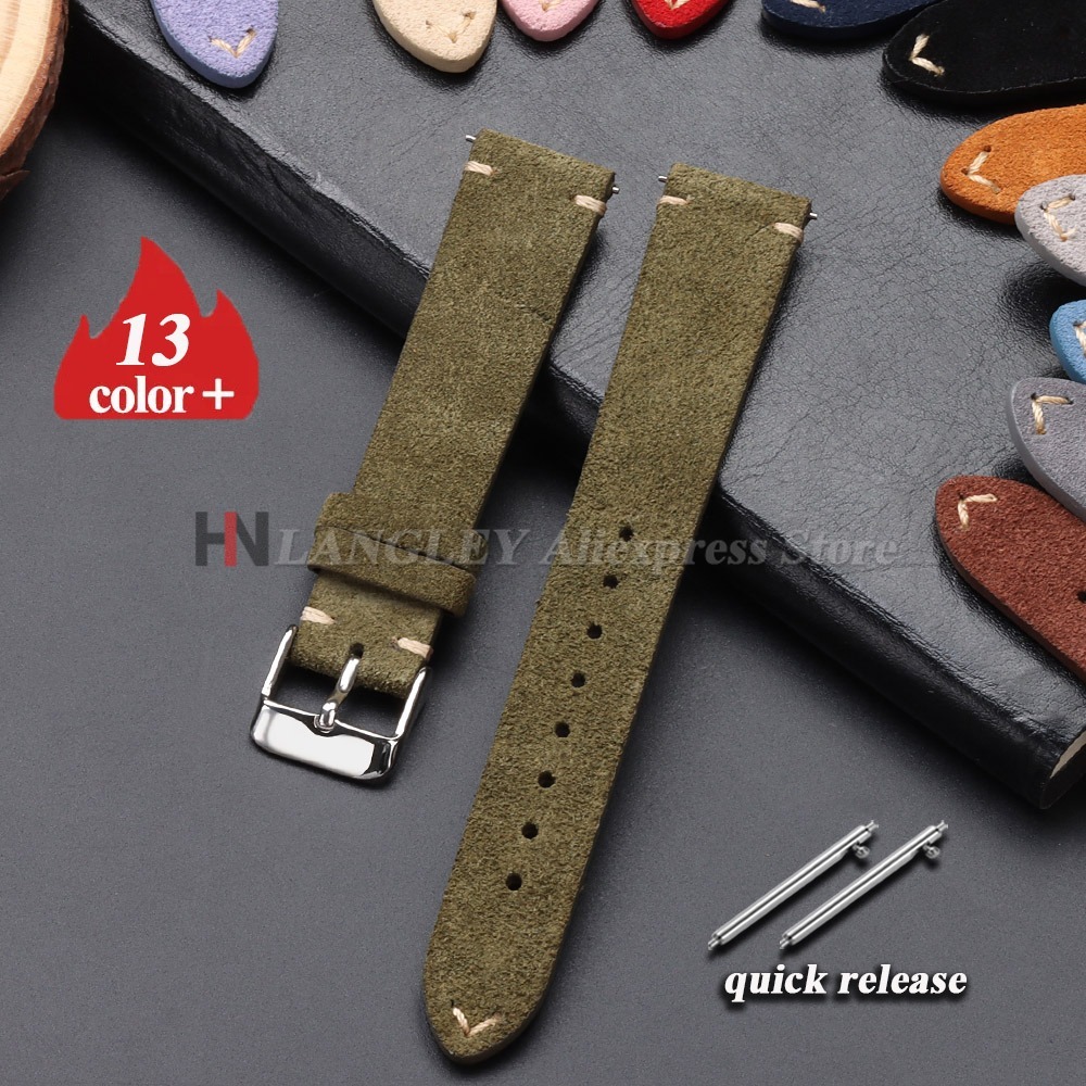 Leather Watch Band Men - クイックリリースソフトスエード時計ストラップセイコー 18/20/22 ミリメートル Huawei 社時計 Gt5/Gt4