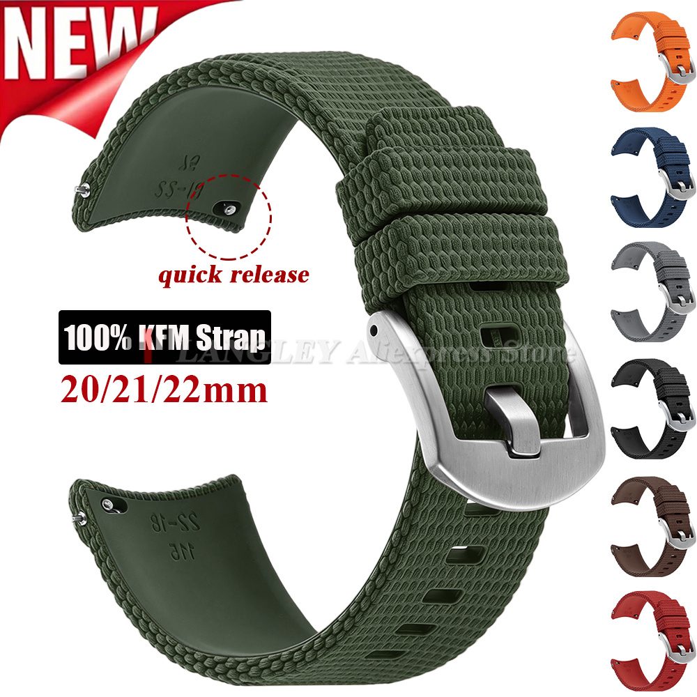 Omega Watch Seamaster - フッ素ゴムストラップ オメガ シーマスター 18/20/22mm FKM クイックリリース交換用メンズ腕時計バンドアクセサリー