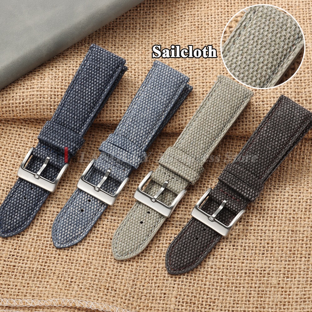 Canvas Strap Watch - プレミアムセイルクロスキャンバス製腕時計バンド 20mm 22mm クイックリリース ナイロンレザーストラップ 交換用ブレスレット
