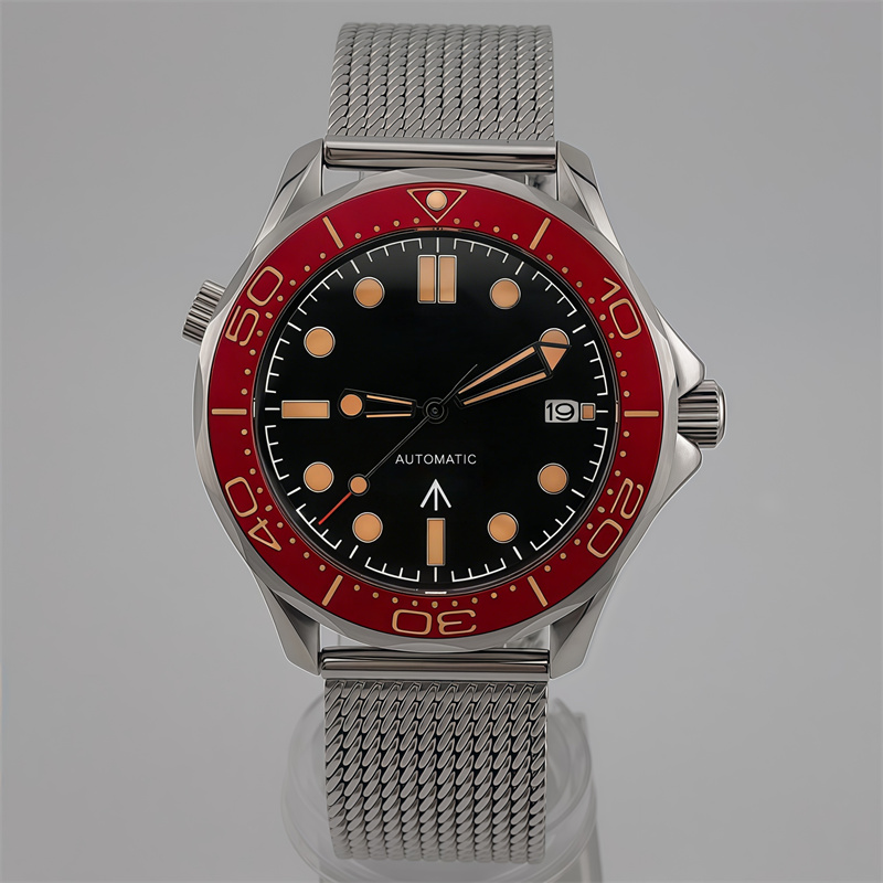 Stainless Bracelet Diver - WD007 41mm防水メンズ腕時計、NH35自動巻きムーブメント搭載、ステンレススチール製、ドーム型サファイアガラス、C3夜光付き