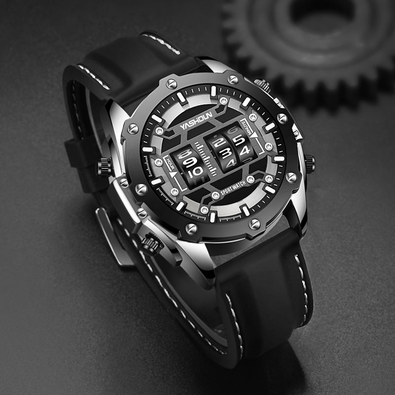 クリエイティブ Watche デジタルクォーツ時計メンズ高級 - Leather Watch Band Men のレビューと価格
