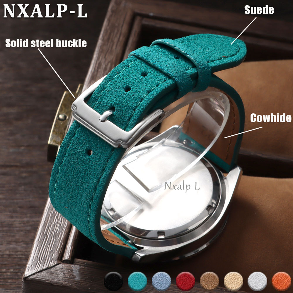耐久性のあるスエード牛革製腕時計ストラップ 18mm19mm - Suede Strap Watch のレビューと価格