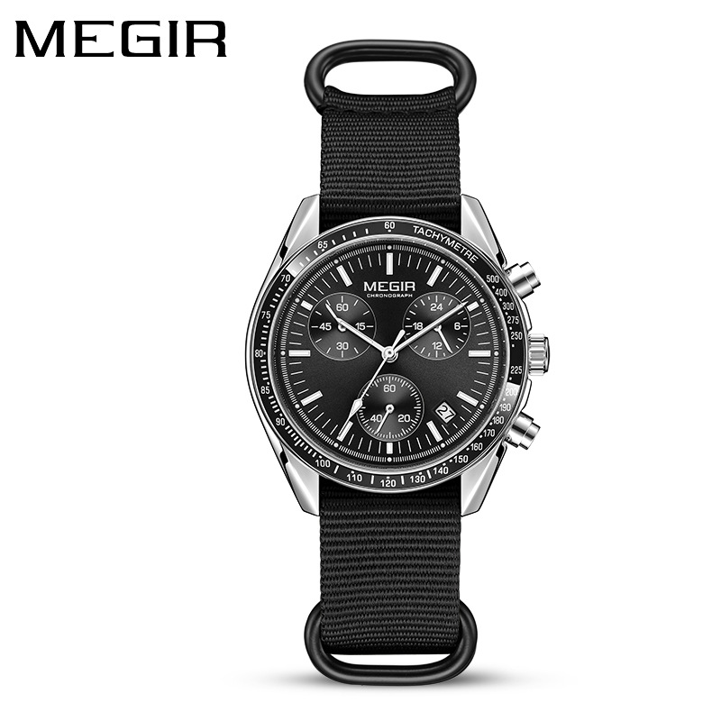MEGIR 2247 新型高級メンズ腕時計 キャンバス編み込 - Canvas Strap Watch のレビューと価格