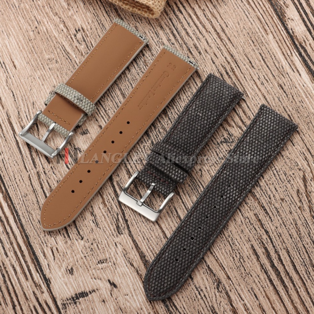 プレミアムセイルクロスキャンバス製腕時計バンド 20mm 2 - Canvas Strap Watch のレビューと価格