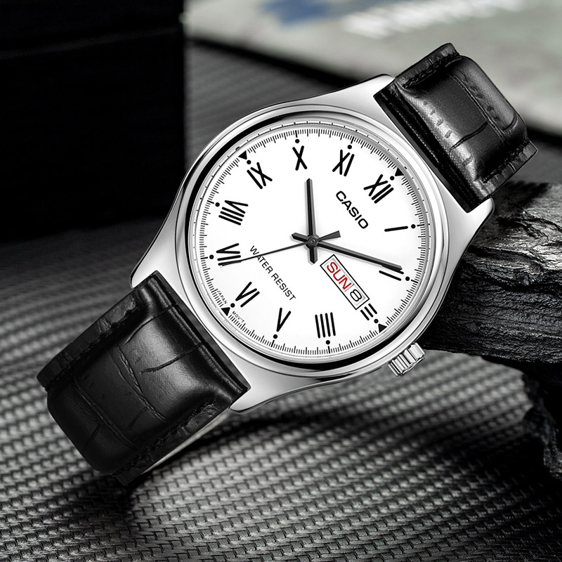 カシオ MTP‑V006L メンズ アナログ腕時計 |    - Leather Watch Band Men のレビューと価格