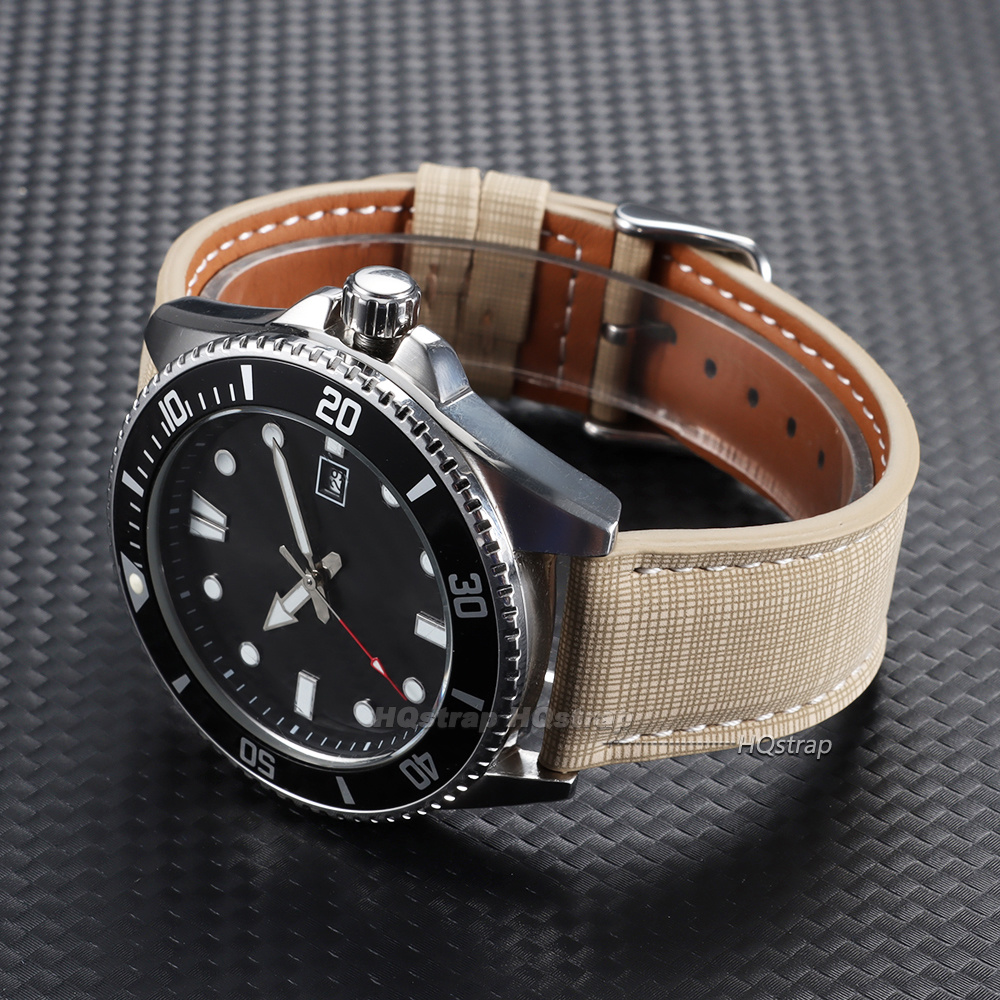 チェック柄の革製時計ストラップ ユニバーサル交換用時計バンド - Suede Strap Watch のレビューと価格
