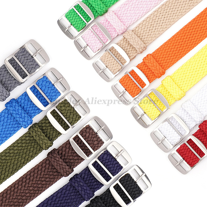 パーロン時計用の織りナイロンストラップ,14mm, 16mm - Perlon Strap Woven のレビューと価格