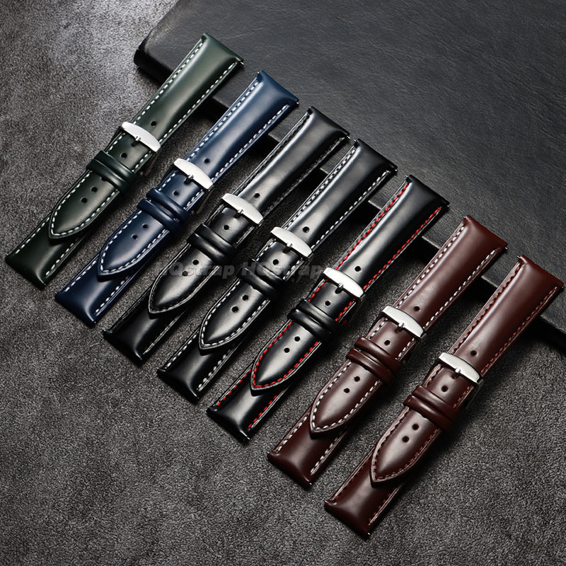 オイル光沢のある本革ストラップ 18 ミリメートル 19 ミ - Leather Strap Quick Release のレビューと価格
