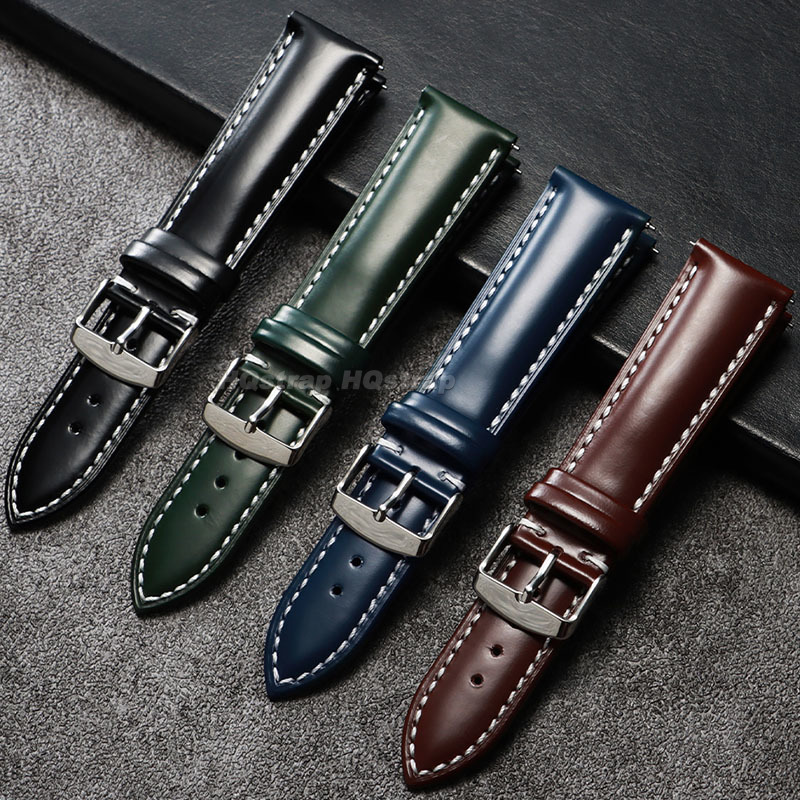 オイル光沢のある本革ストラップ 18 ミリメートル 19 ミ - Leather Strap Quick Release のレビューと価格