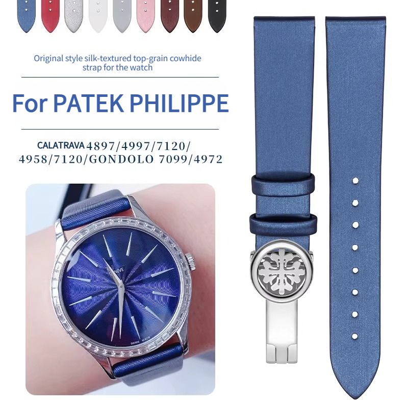 シルクフェイスシルクパターン本革時計ストラップ女性用オリジナ - Patek Philippe Watch Calatrava のレビューと価格