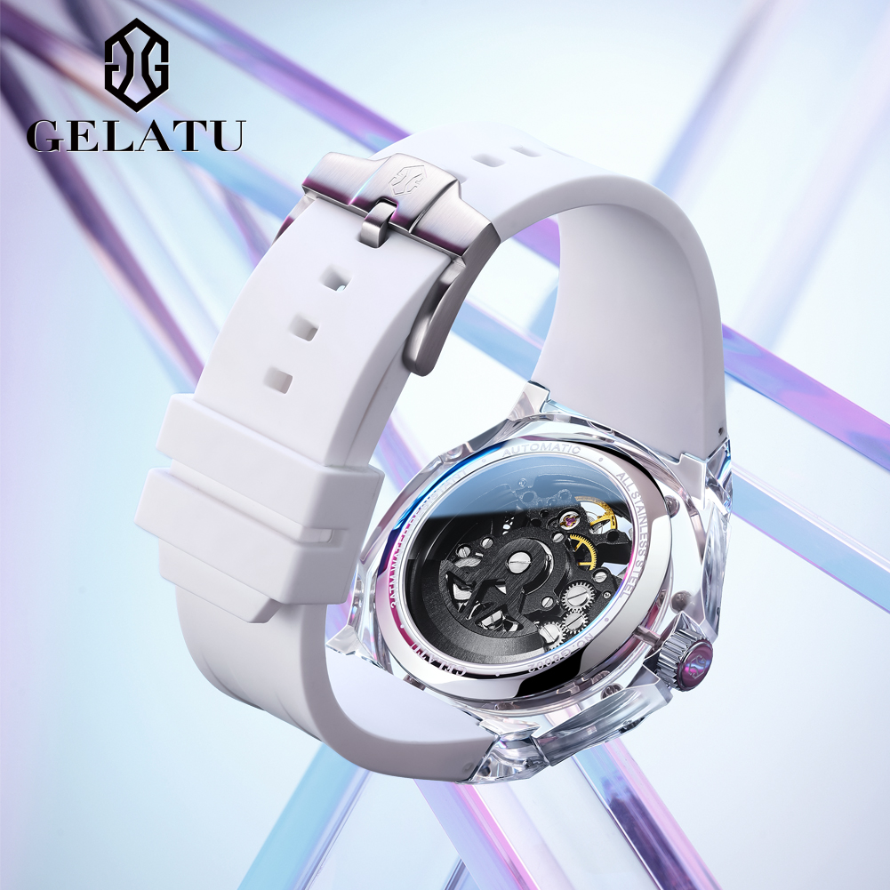 GELATU 8002 自動巻き機械式メンズ腕時計 スケルト - Rubber Strap Diver のレビューと価格